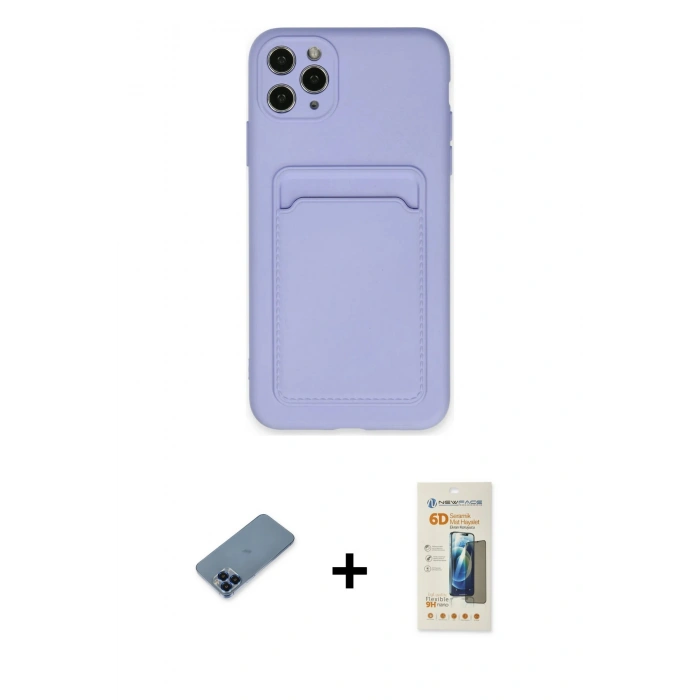 MARSİLYAN™- iPhone 11 Pro Max Kılıf Vadi Çizgi Prime - Siyah 6D Mat Seramik Hayalet Nano Ekran Koruyucu + Metal Kamera Lens Koruma Cam - MI