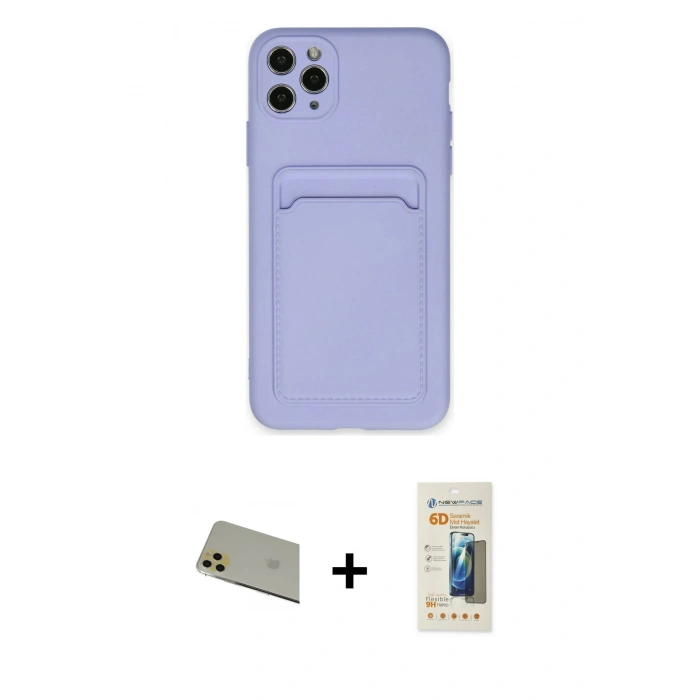 MARSİLYAN™- iPhone 11 Pro Max Kılıf Vadi Çizgi Prime - Siyah 6D Mat Seramik Hayalet Nano Ekran Koruyucu + Rainbow Kamera Lens Koruma Cam - GD