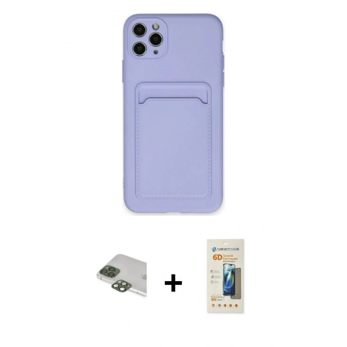 MARSİLYAN™- iPhone 11 Pro Max Kılıf Vadi Çizgi Prime - Siyah 6D Mat Seramik Hayalet Nano Ekran Koruyucu + Pers Alüminyum Kamera Lens - YL