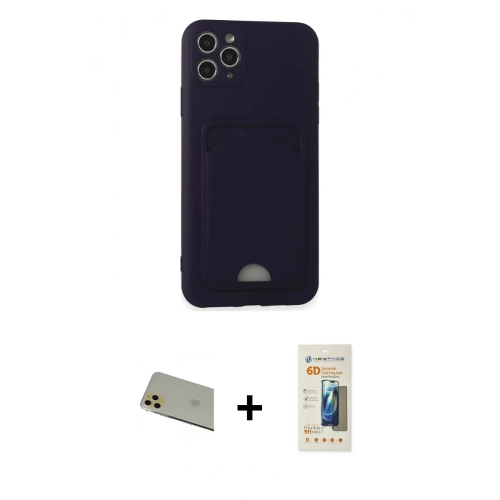 MARSİLYAN™- iPhone 11 Pro Max Kılıf Vadi Çizgi Prime - Siyah 6D Mat Seramik Hayalet Nano Ekran Koruyucu + Rainbow Kamera Lens Koruma Cam - GD