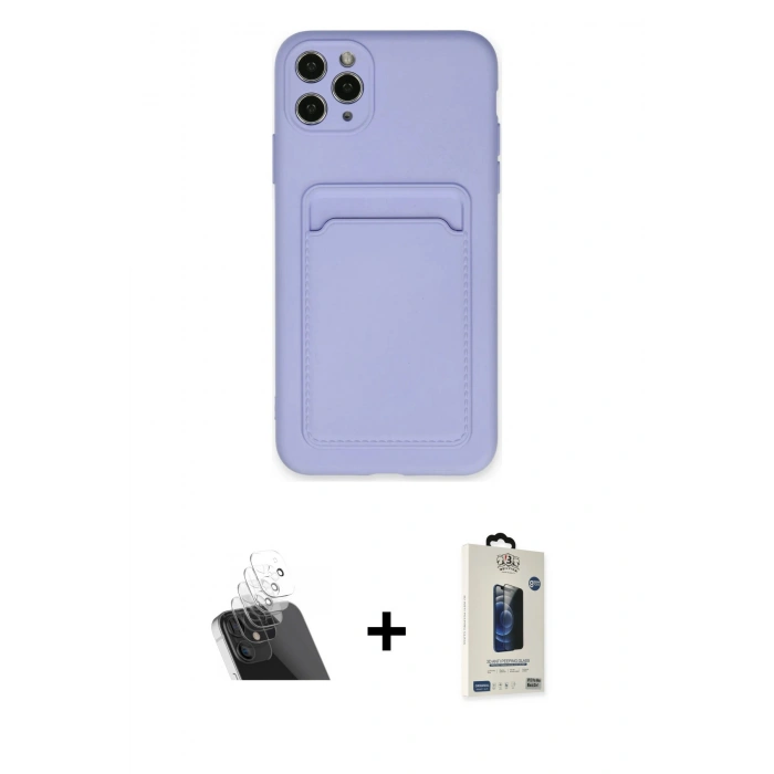 MARSİLYAN™- iPhone 11 Pro Max Kılıf Vadi Çizgi Prime - Siyah Bilvis Hayalet Cam Ekran Koruyucu + Kamera Lens Koruma Cam - SF