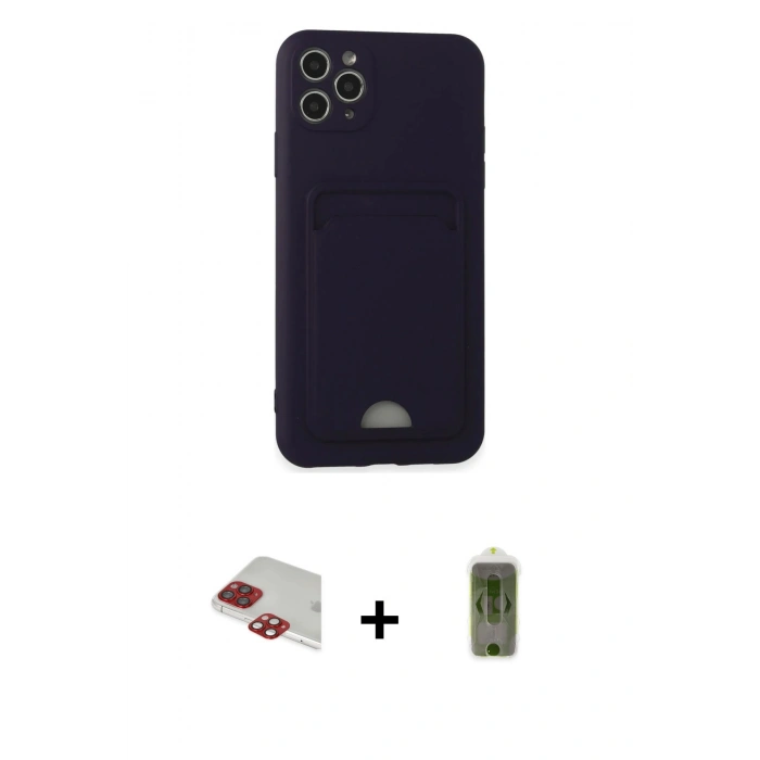 MARSİLYAN™- iPhone 11 Pro Max Kılıf Vadi Çizgi Prime - Siyah Joko Magic 5D Hayalet Cam + Pers Alüminyum Kamera Lens - KI