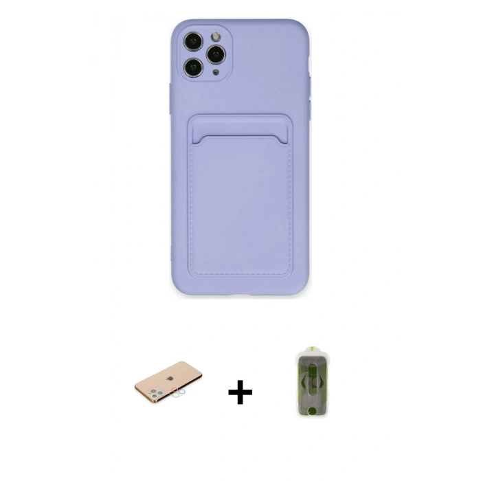 MARSİLYAN™- iPhone 11 Pro Max Kılıf Vadi Çizgi Prime - Siyah Joko Magic 5D Hayalet Cam + Renkli Kamera Lens Koruma Cam - MI