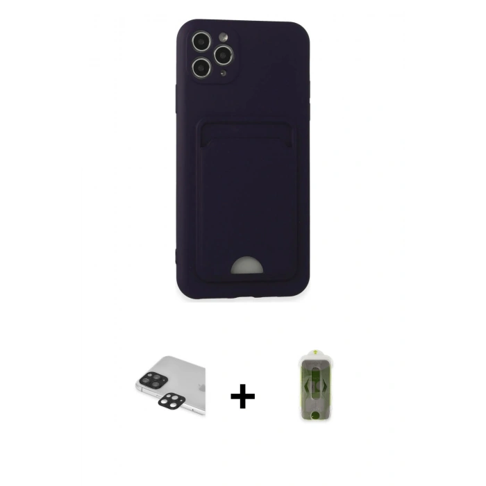 MARSİLYAN™- iPhone 11 Pro Max Kılıf Vadi Çizgi Prime - Siyah Joko Magic 5D Hayalet Cam + Pers Alüminyum Kamera Lens - SH