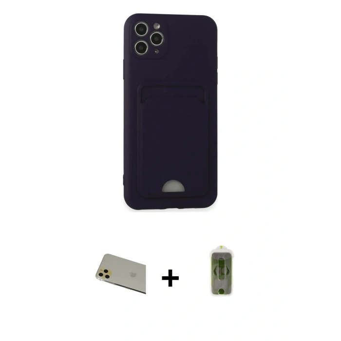 MARSİLYAN™- iPhone 11 Pro Max Kılıf Vadi Çizgi Prime - Siyah Joko Magic 5D Hayalet Cam + Rainbow Kamera Lens Koruma Cam - GD