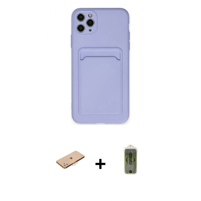 MARSİLYAN™- iPhone 11 Pro Max Kılıf Vadi Çizgi Prime - Siyah Joko Magic 5D Hayalet Cam + Renkli Kamera Lens Koruma Cam - TU