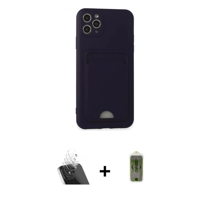 MARSİLYAN™- iPhone 11 Pro Max Kılıf Vadi Çizgi Prime - Siyah Joko Magic 5D Hayalet Cam + Kamera Lens Koruma Cam - SF