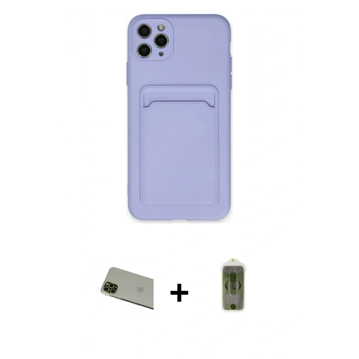 MARSİLYAN™- iPhone 11 Pro Max Kılıf Vadi Çizgi Prime - Siyah Joko Magic 5D Hayalet Cam + Yeşil Rainbow Kamera Lens Koruma Cam
