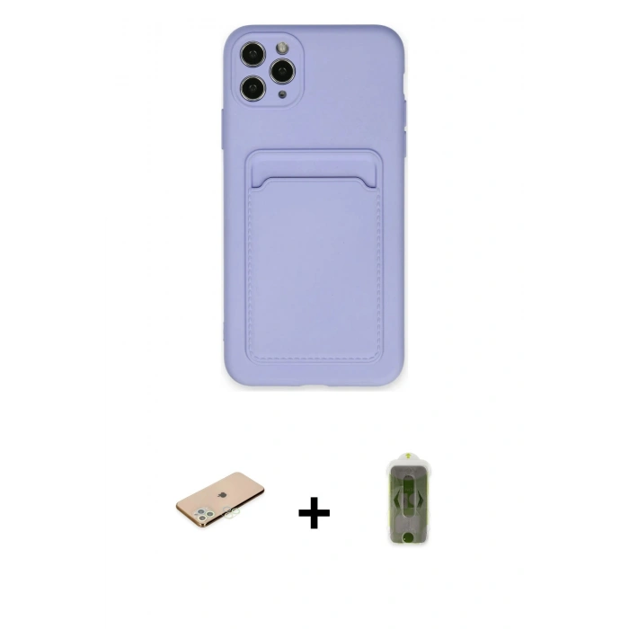 MARSİLYAN™- iPhone 11 Pro Max Kılıf Vadi Çizgi Prime - Siyah Joko Magic 5D Hayalet Cam + Renkli Kamera Lens Koruma Cam - YL