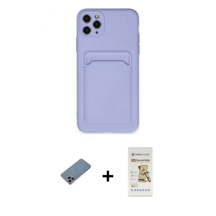 MARSİLYAN™- iPhone 11 Pro Max Kılıf Vadi Çizgi Prime - Siyah Mat Seramik Nano Ekran Koruyucu + Shine Kamera Lens Koruma Cam - GI