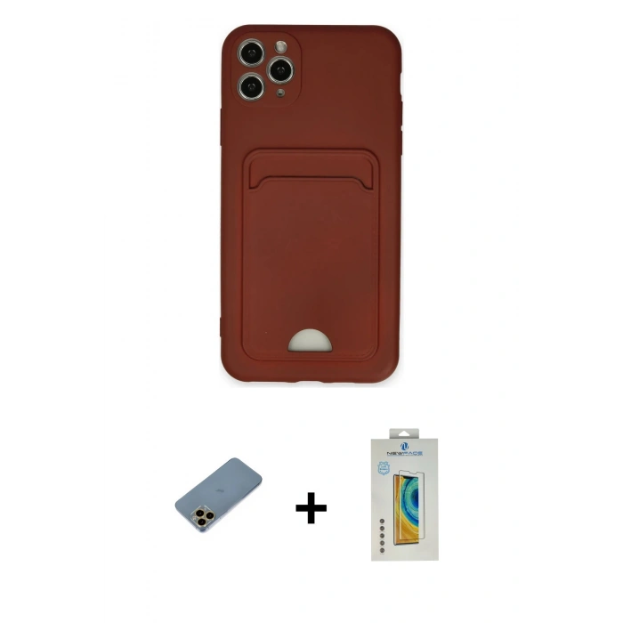 MARSİLYAN™- iPhone 11 Pro Max Kılıf Vadi Çizgi Prime - Siyah Polymer Nano Ekran Koruyucu + Shine Kamera Lens Koruma Cam - GD