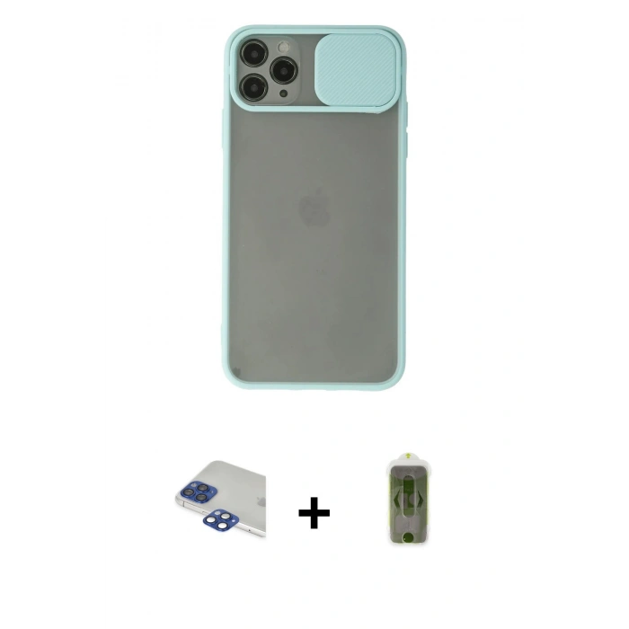MARSİLYAN™- iPhone 11 Pro Max Kılıf Vadi Çizgi - Siyah Joko Magic 5D Hayalet Cam + Pers Alüminyum Kamera Lens - LT
