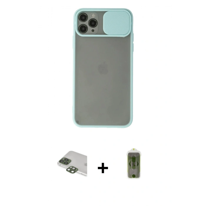 MARSİLYAN™- iPhone 11 Pro Max Kılıf Vadi Çizgi - Siyah Joko Magic 5D Hayalet Cam + Pers Alüminyum Kamera Lens - YL