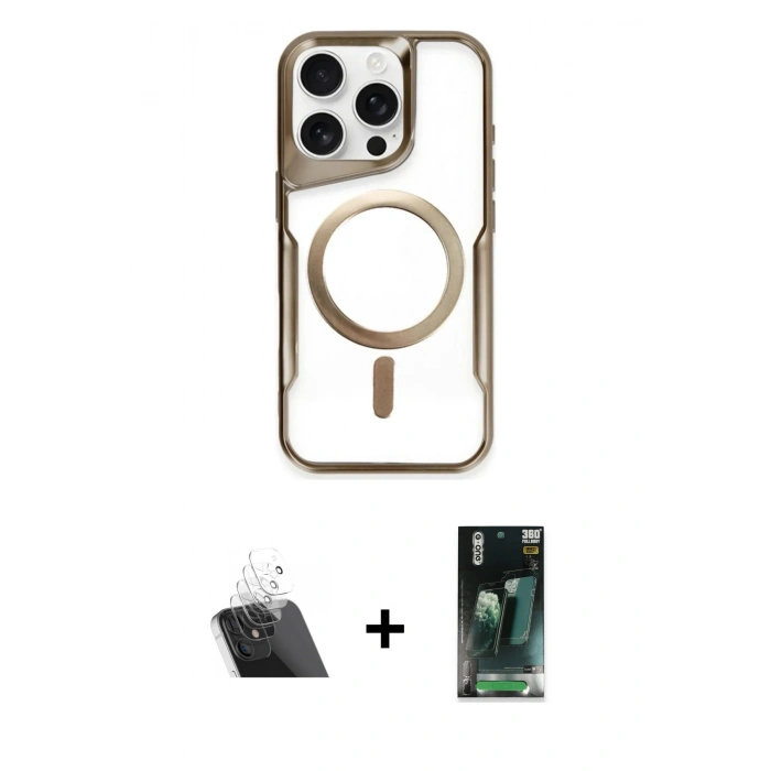 MARSİLYAN™- iPhone 11 Pro Max Kılıf Yadigar Klasik Özel Seri - Şeffaf 360 Full Body Arka Koruyucu + Kamera Lens Koruma Cam - SF