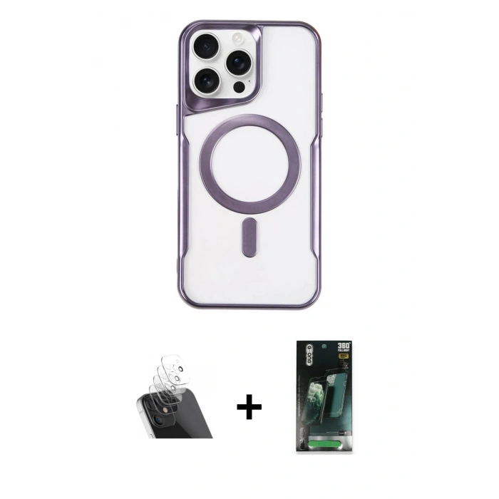 MARSİLYAN™- iPhone 11 Pro Max Kılıf Yadigar Klasik Özel Seri - Şeffaf 360 Full Body Arka Koruyucu + Kamera Lens Koruma Cam - SF