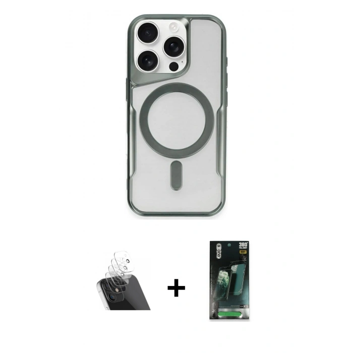 MARSİLYAN™- iPhone 11 Pro Max Kılıf Yadigar Klasik Özel Seri - Şeffaf 360 Full Body Arka Koruyucu + Kamera Lens Koruma Cam - SF