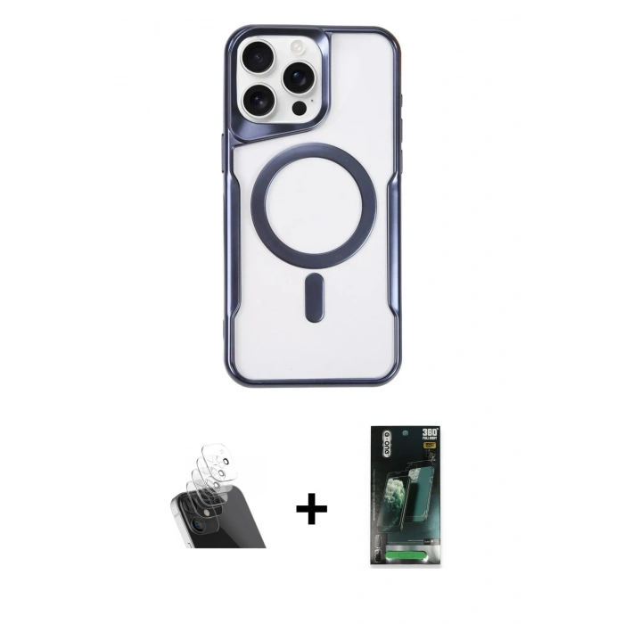 MARSİLYAN™- iPhone 11 Pro Max Kılıf Yadigar Klasik Özel Seri - Şeffaf 360 Full Body Arka Koruyucu + Kamera Lens Koruma Cam - SF