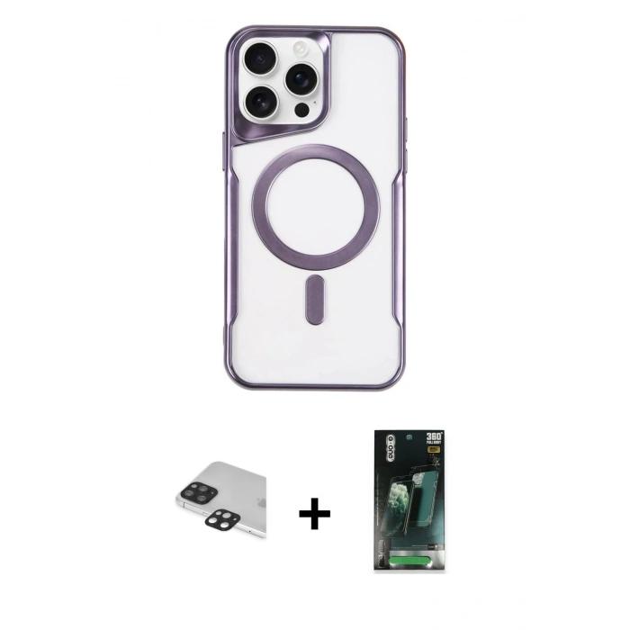 MARSİLYAN™- iPhone 11 Pro Max Kılıf Yadigar Klasik Özel Seri - Şeffaf 360 Full Body Arka Koruyucu + Pers Alüminyum Kamera Lens - SH
