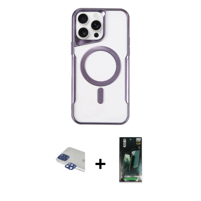 MARSİLYAN™- iPhone 11 Pro Max Kılıf Yadigar Klasik Özel Seri - Şeffaf 360 Full Body Arka Koruyucu + Pers Alüminyum Kamera Lens - LT