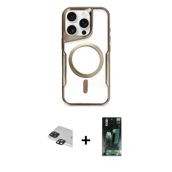 MARSİLYAN™- iPhone 11 Pro Max Kılıf Yadigar Klasik Özel Seri - Şeffaf 360 Full Body Arka Koruyucu + Pers Alüminyum Kamera Lens - SH
