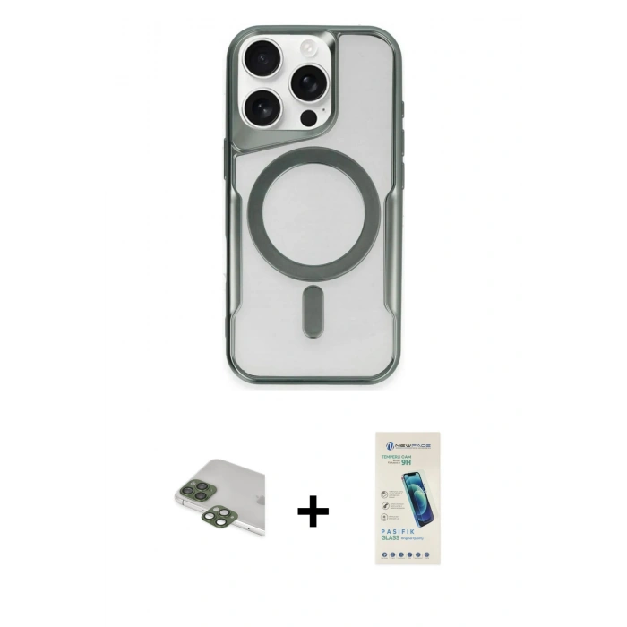 MARSİLYAN™- iPhone 11 Pro Max Kılıf Yadigar Klasik Özel Seri - Şeffaf Pasifik Cam Ekran Koruyucu + Pers Alüminyum Kamera Lens - YL