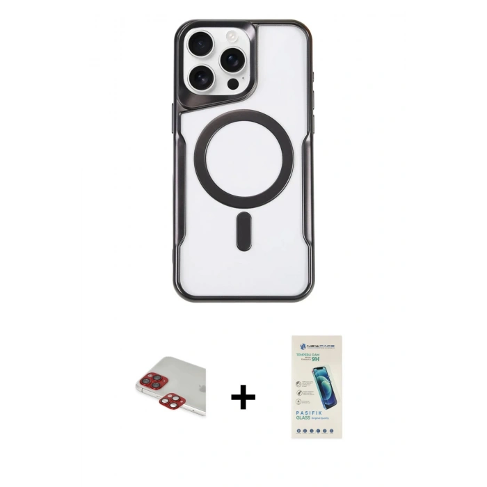 MARSİLYAN™- iPhone 11 Pro Max Kılıf Yadigar Klasik Özel Seri - Şeffaf Pasifik Cam Ekran Koruyucu + Pers Alüminyum Kamera Lens - KI