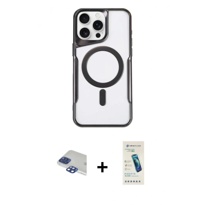 MARSİLYAN™- iPhone 11 Pro Max Kılıf Yadigar Klasik Özel Seri - Şeffaf Pasifik Cam Ekran Koruyucu + Pers Alüminyum Kamera Lens - LT