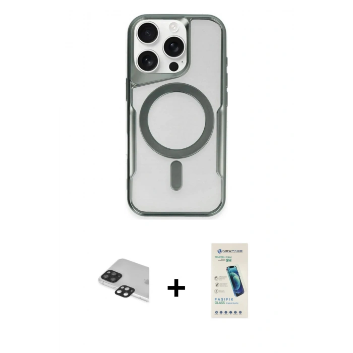 MARSİLYAN™- iPhone 11 Pro Max Kılıf Yadigar Klasik Özel Seri - Şeffaf Pasifik Cam Ekran Koruyucu + Pers Alüminyum Kamera Lens - SH
