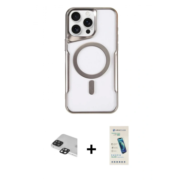 MARSİLYAN™- iPhone 11 Pro Max Kılıf Yadigar Klasik Özel Seri - Şeffaf Pasifik Cam Ekran Koruyucu + Pers Alüminyum Kamera Lens - SH