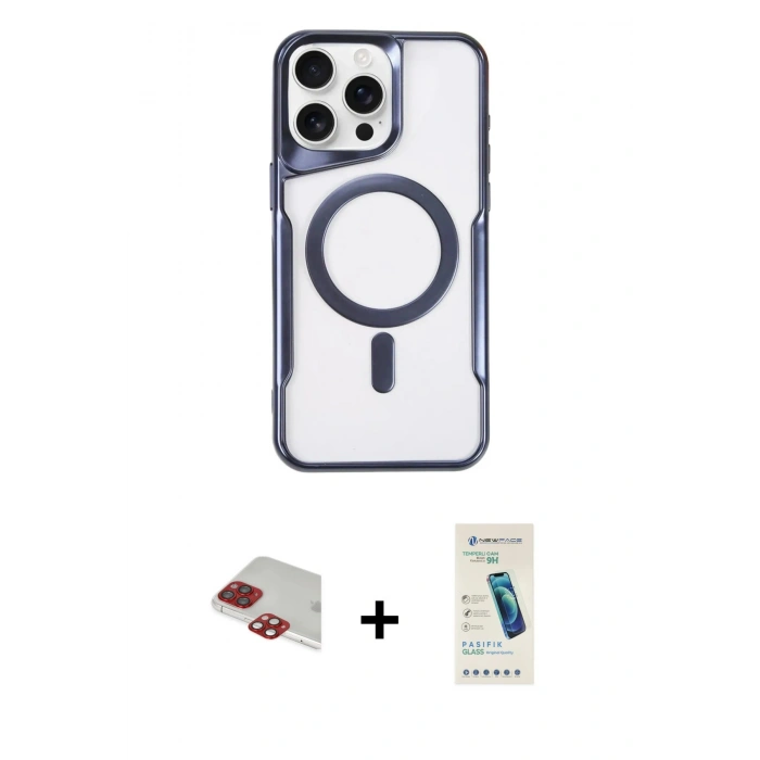 MARSİLYAN™- iPhone 11 Pro Max Kılıf Yadigar Klasik Özel Seri - Şeffaf Pasifik Cam Ekran Koruyucu + Pers Alüminyum Kamera Lens - KI