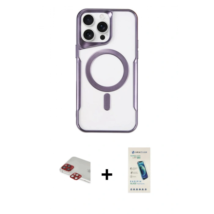 MARSİLYAN™- iPhone 11 Pro Max Kılıf Yadigar Klasik Özel Seri - Şeffaf Pasifik Cam Ekran Koruyucu + Pers Alüminyum Kamera Lens - KI