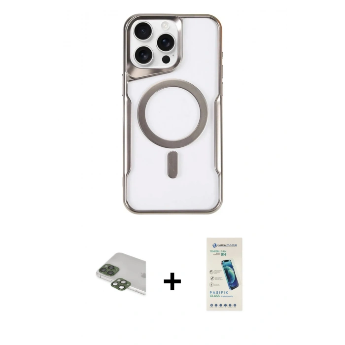 MARSİLYAN™- iPhone 11 Pro Max Kılıf Yadigar Klasik Özel Seri - Şeffaf Pasifik Cam Ekran Koruyucu + Pers Alüminyum Kamera Lens - YL