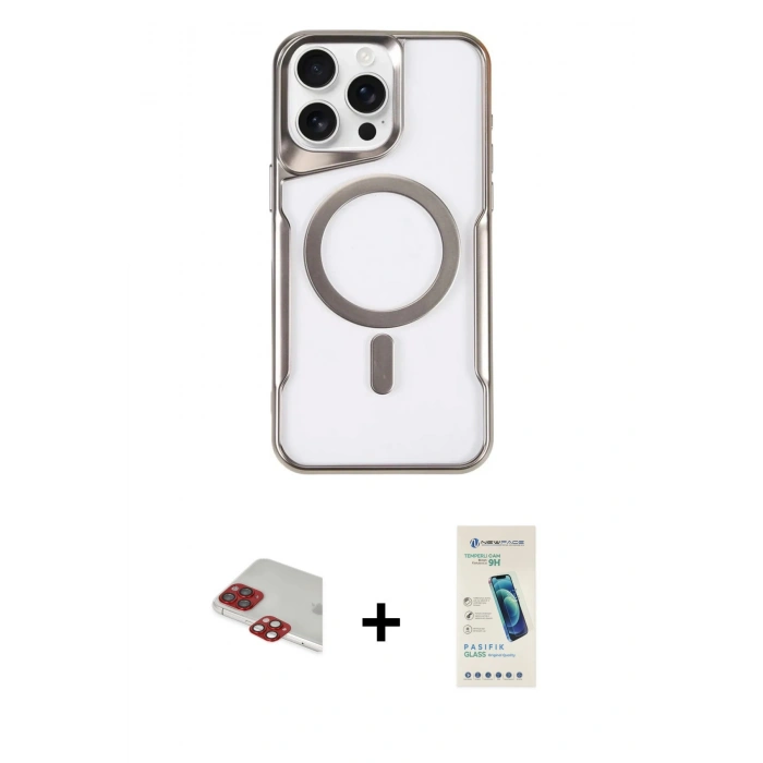 MARSİLYAN™- iPhone 11 Pro Max Kılıf Yadigar Klasik Özel Seri - Şeffaf Pasifik Cam Ekran Koruyucu + Pers Alüminyum Kamera Lens - KI