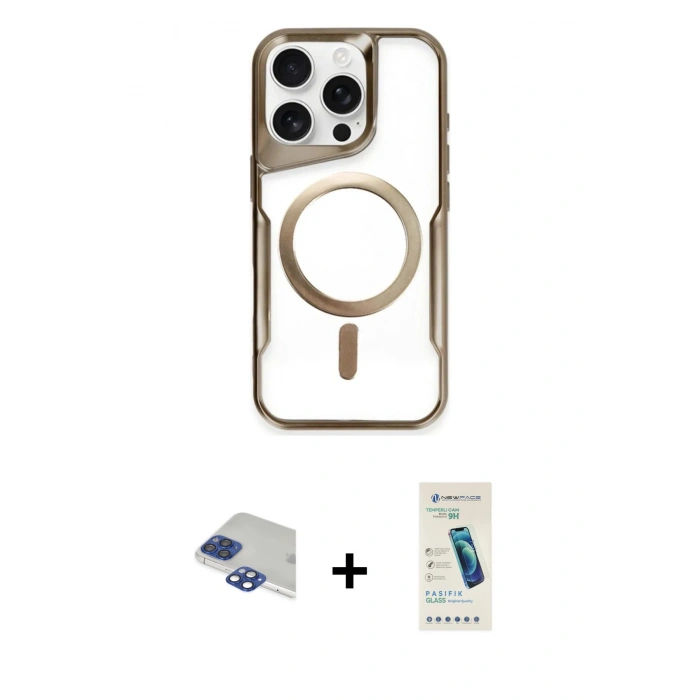MARSİLYAN™- iPhone 11 Pro Max Kılıf Yadigar Klasik Özel Seri - Şeffaf Pasifik Cam Ekran Koruyucu + Pers Alüminyum Kamera Lens - LT