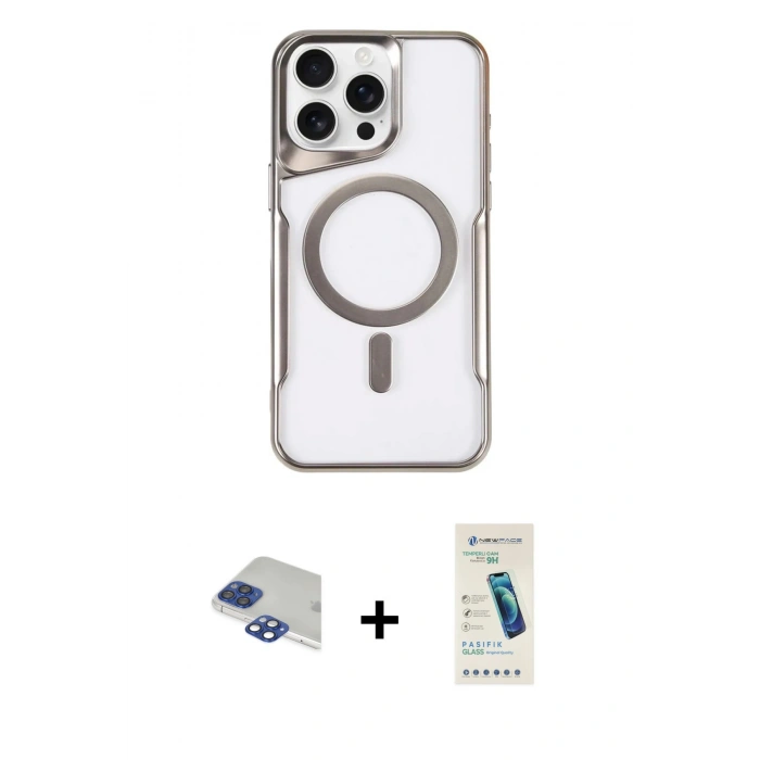MARSİLYAN™- iPhone 11 Pro Max Kılıf Yadigar Klasik Özel Seri - Şeffaf Pasifik Cam Ekran Koruyucu + Pers Alüminyum Kamera Lens - LT
