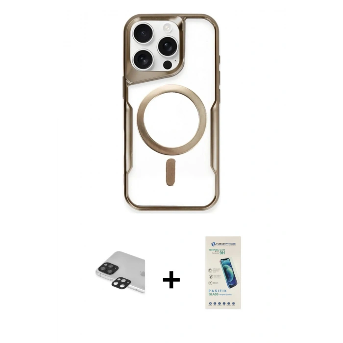 MARSİLYAN™- iPhone 11 Pro Max Kılıf Yadigar Klasik Özel Seri - Şeffaf Pasifik Cam Ekran Koruyucu + Pers Alüminyum Kamera Lens - SH
