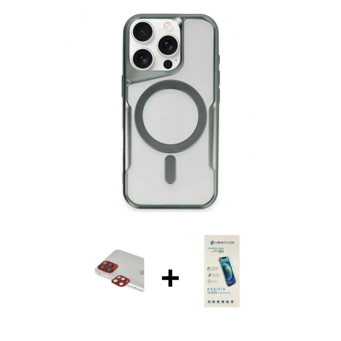 MARSİLYAN™- iPhone 11 Pro Max Kılıf Yadigar Klasik Özel Seri - Şeffaf Pasifik Cam Ekran Koruyucu + Pers Alüminyum Kamera Lens - KI