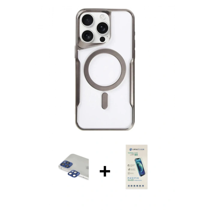 MARSİLYAN™- iPhone 11 Pro Max Kılıf Yadigar Klasik Özel Seri - Şeffaf Pasifik Cam Ekran Koruyucu + Pers Alüminyum Kamera Lens - LT