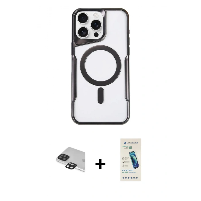 MARSİLYAN™- iPhone 11 Pro Max Kılıf Yadigar Klasik Özel Seri - Şeffaf Pasifik Cam Ekran Koruyucu + Pers Alüminyum Kamera Lens - SH