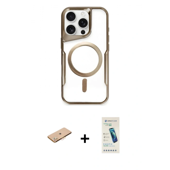 MARSİLYAN™- iPhone 11 Pro Max Kılıf Yadigar Klasik Özel Seri - Şeffaf Pasifik Cam Ekran Koruyucu + Renkli Kamera Lens Koruma Cam - TU