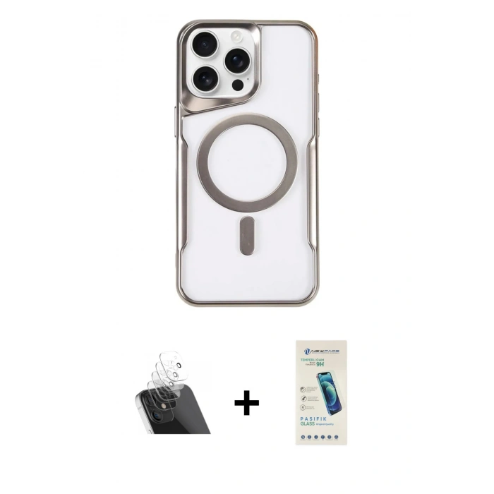 MARSİLYAN™- iPhone 11 Pro Max Kılıf Yadigar Klasik Özel Seri - Şeffaf Pasifik Cam Ekran Koruyucu + Kamera Lens Koruma Cam - SF