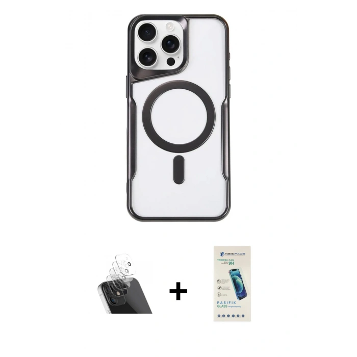 MARSİLYAN™- iPhone 11 Pro Max Kılıf Yadigar Klasik Özel Seri - Şeffaf Pasifik Cam Ekran Koruyucu + Kamera Lens Koruma Cam - SF