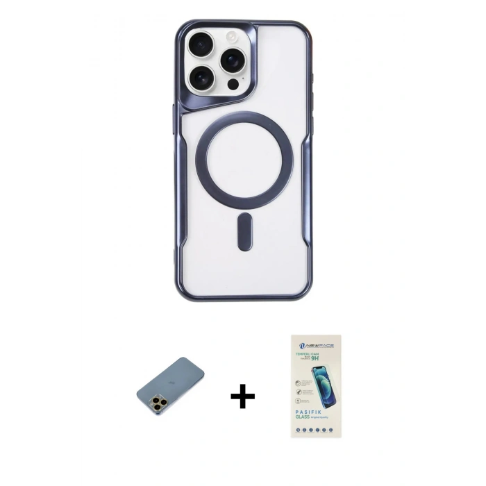 MARSİLYAN™- iPhone 11 Pro Max Kılıf Yadigar Klasik Özel Seri - Şeffaf Pasifik Cam Ekran Koruyucu + Shine Kamera Lens Koruma Cam - GD