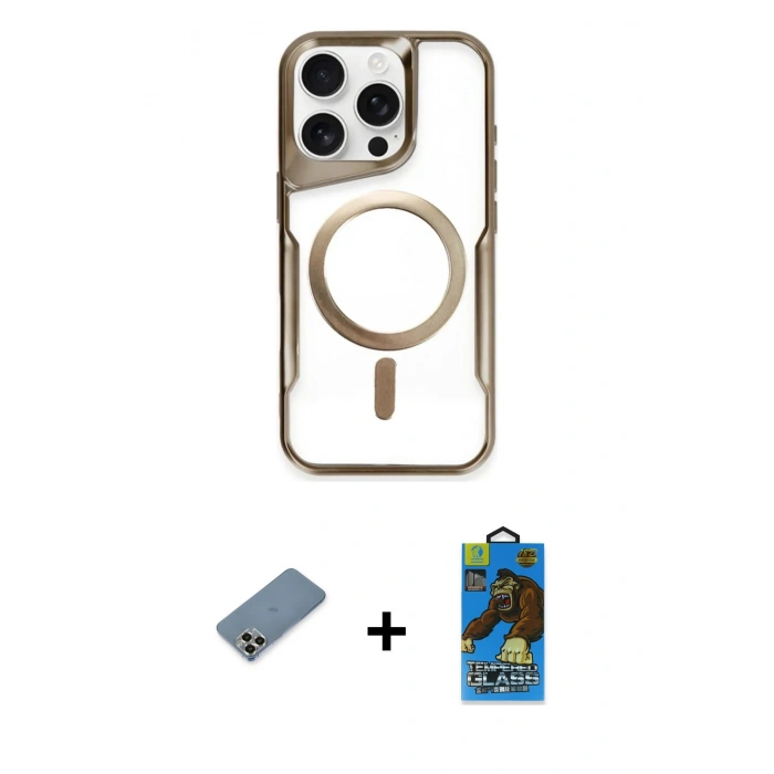 MARSİLYAN™- iPhone 11 Pro Max Kılıf Yadigar Klasik Özel Seri - Siyah 18D Cam Ekran Koruyucu + Metal Kamera Lens Koruma Cam - GD