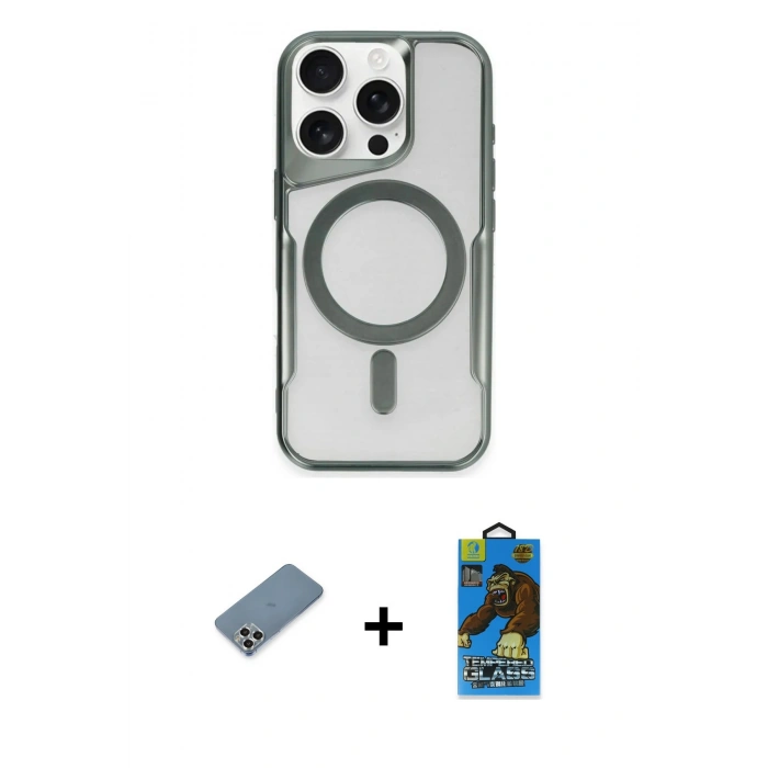 MARSİLYAN™- iPhone 11 Pro Max Kılıf Yadigar Klasik Özel Seri - Siyah 18D Cam Ekran Koruyucu + Metal Kamera Lens Koruma Cam - GS