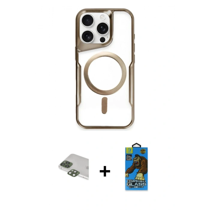 MARSİLYAN™- iPhone 11 Pro Max Kılıf Yadigar Klasik Özel Seri - Siyah 18D Cam Ekran Koruyucu + Pers Alüminyum Kamera Lens - YL