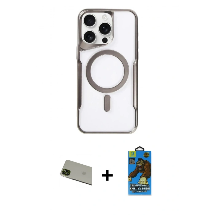 MARSİLYAN™- iPhone 11 Pro Max Kılıf Yadigar Klasik Özel Seri - Siyah 18D Cam Ekran Koruyucu + Rainbow Kamera Lens Koruma Cam - YL