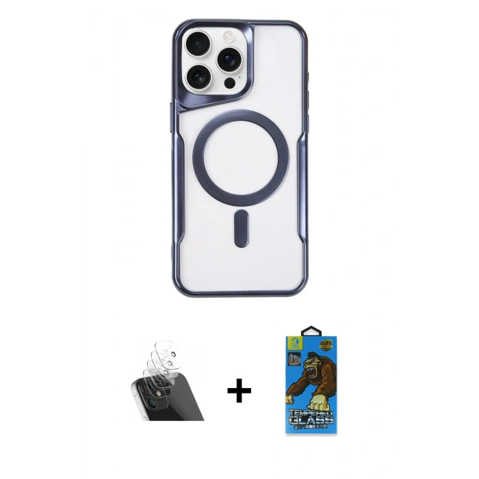 MARSİLYAN™- iPhone 11 Pro Max Kılıf Yadigar Klasik Özel Seri - Siyah 18D Cam Ekran Koruyucu + Kamera Lens Koruma Cam - SF