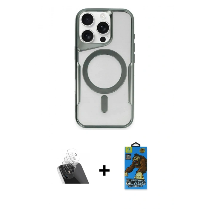 MARSİLYAN™- iPhone 11 Pro Max Kılıf Yadigar Klasik Özel Seri - Siyah 18D Cam Ekran Koruyucu + Kamera Lens Koruma Cam - SF