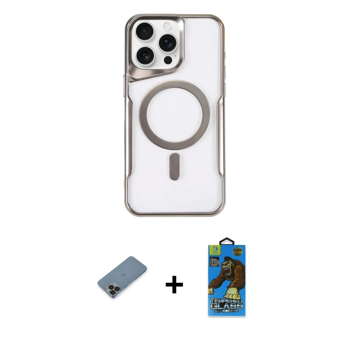 MARSİLYAN™- iPhone 11 Pro Max Kılıf Yadigar Klasik Özel Seri - Siyah 18D Cam Ekran Koruyucu + Metal Kamera Lens Koruma Cam - SH